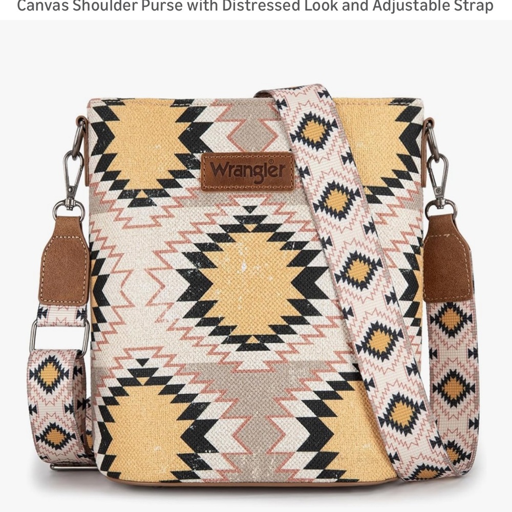 NWT Wrangler Aztec Canvas Crossbody Bag